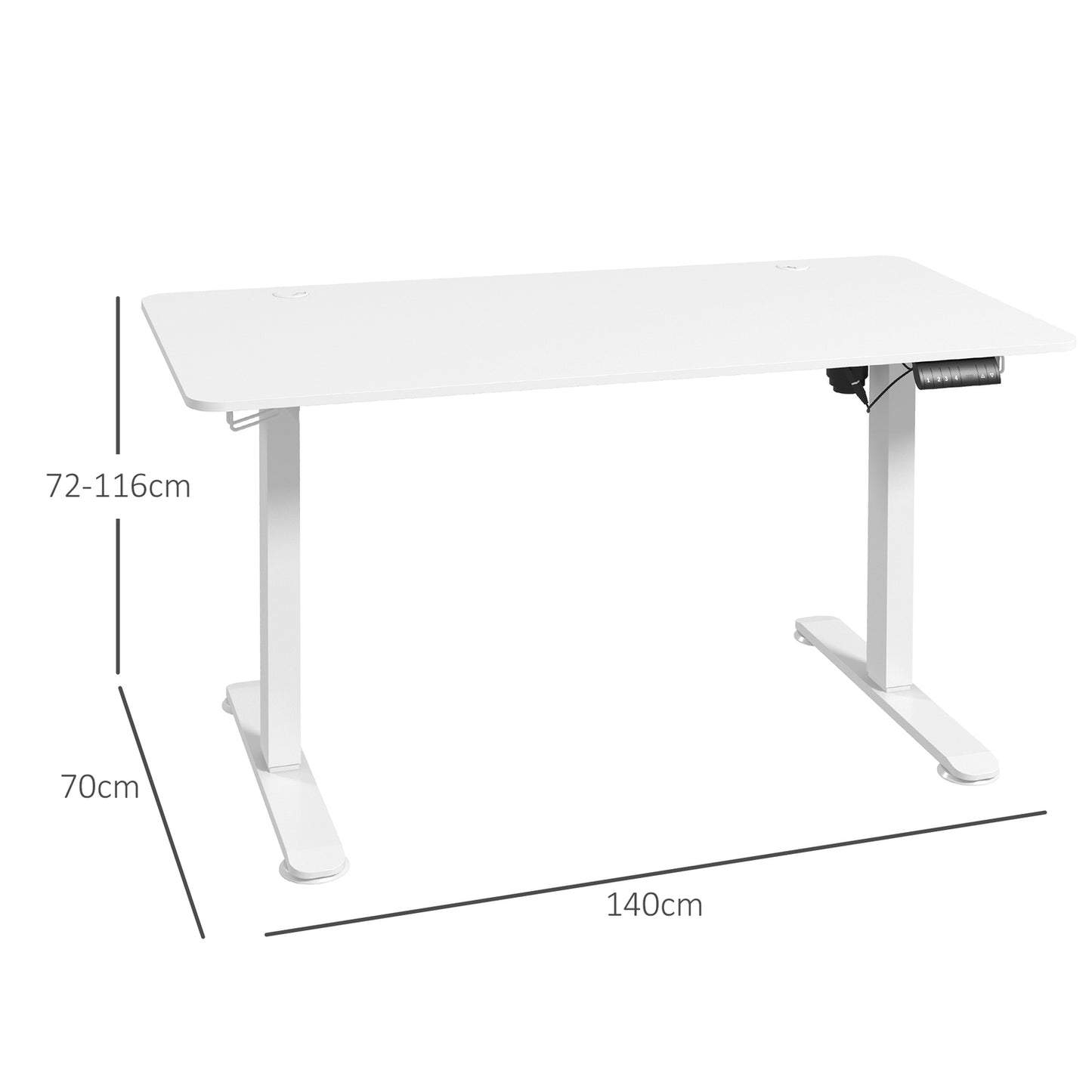Electric height-adjustable desk with memory and anti-collision
