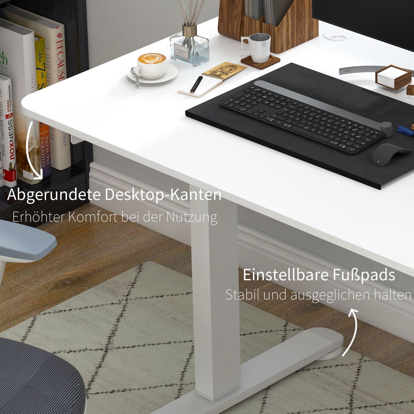 Electric height-adjustable desk with memory and anti-collision