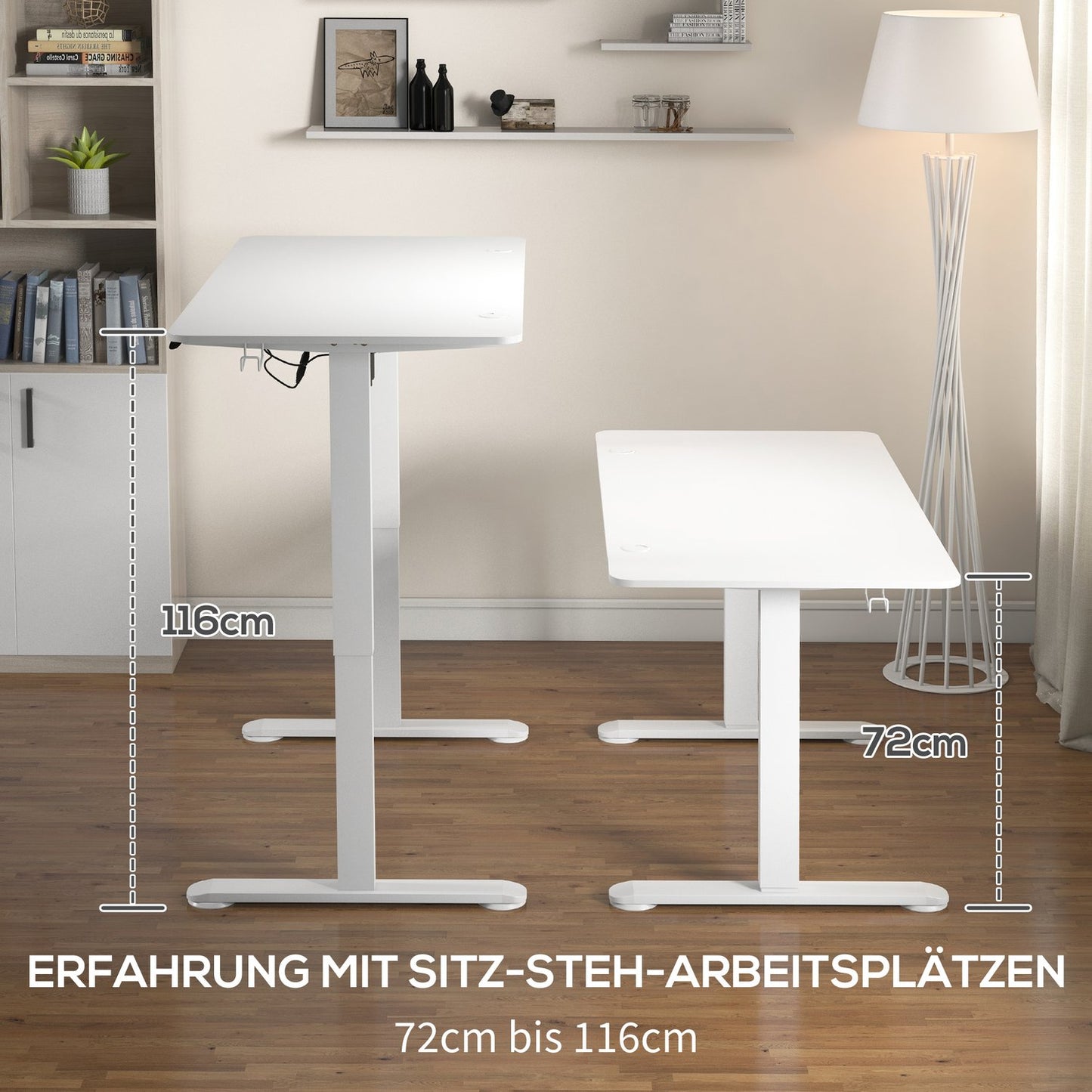 Electric height-adjustable desk with memory and anti-collision