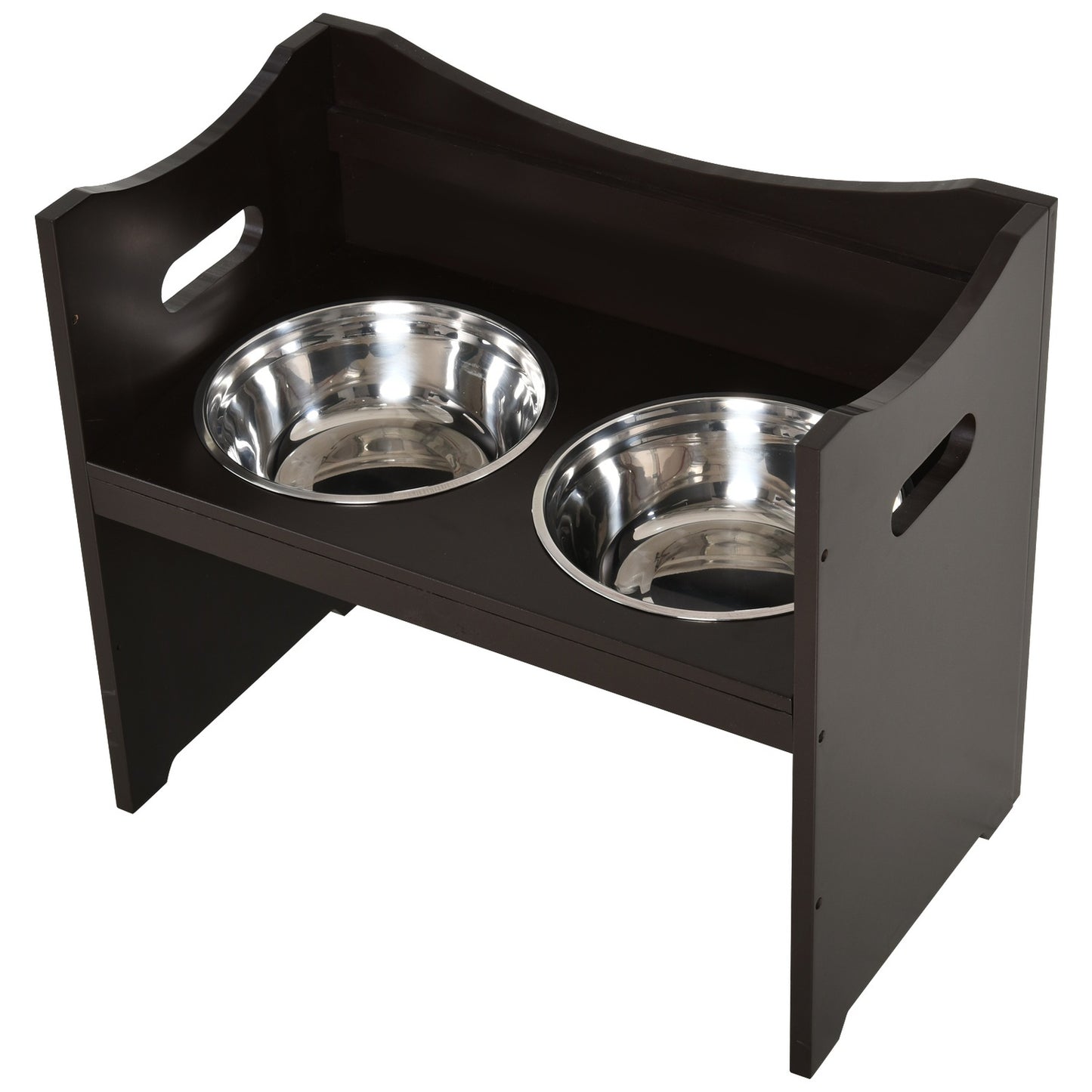 Adjustable dog feeding station, stainless steel bowl, 54 cm