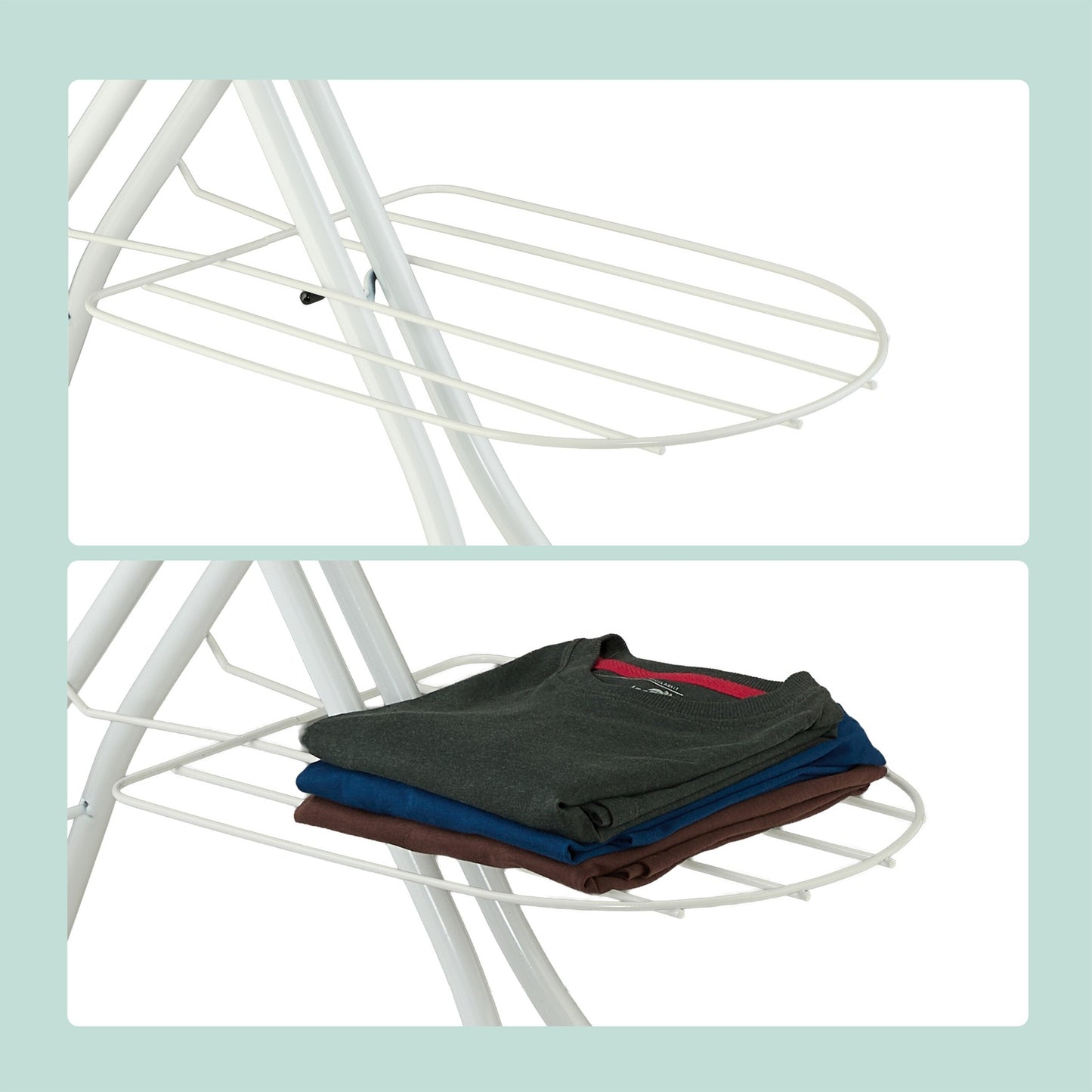Height-Adjustable Ironing Board with Iron Rest, 120x38 cm