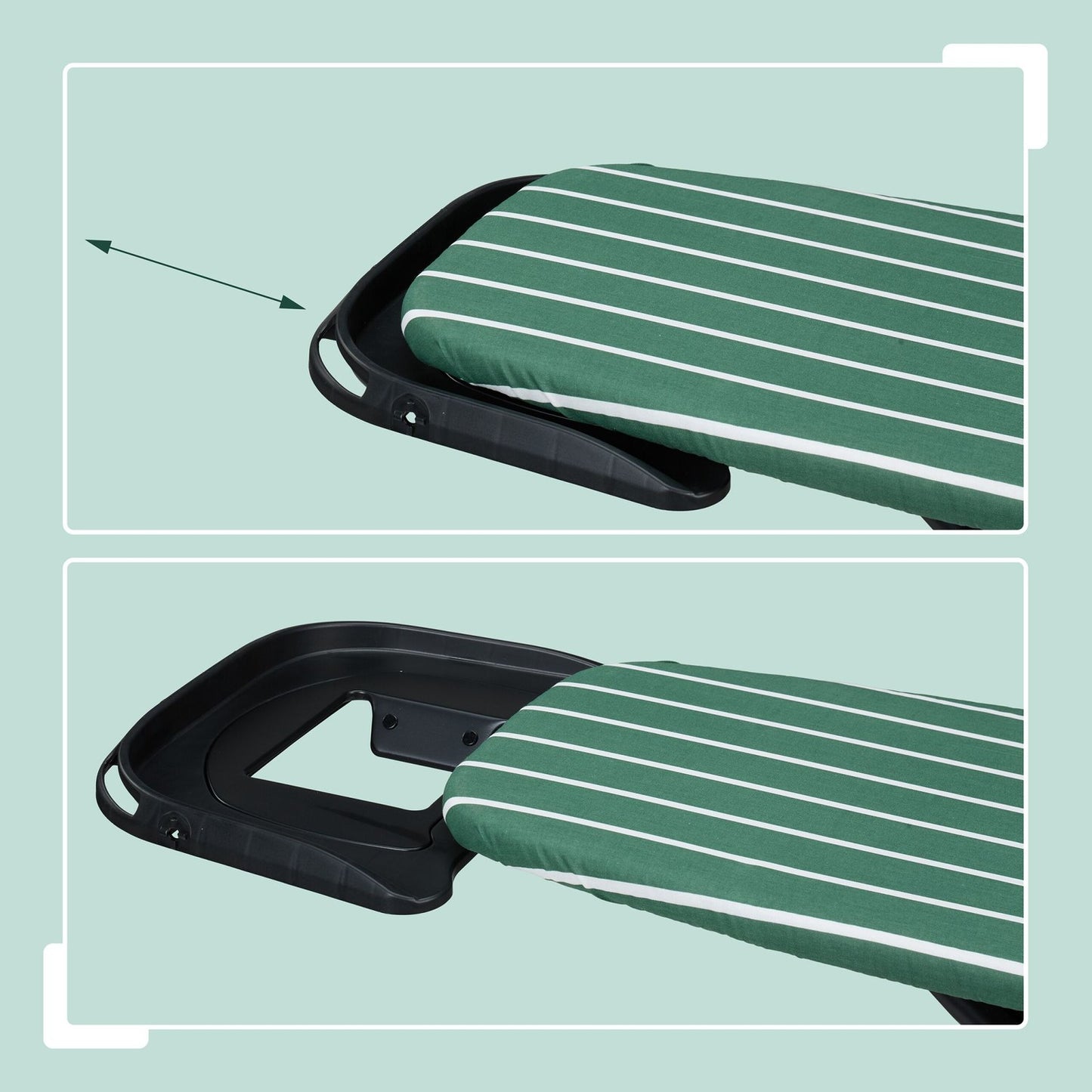 Height-Adjustable Ironing Board with Iron Rest, 121 x 39 cm
