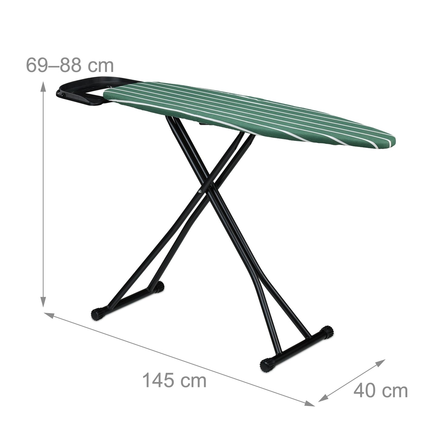 Height-Adjustable Ironing Board with Iron Rest, 121 x 39 cm