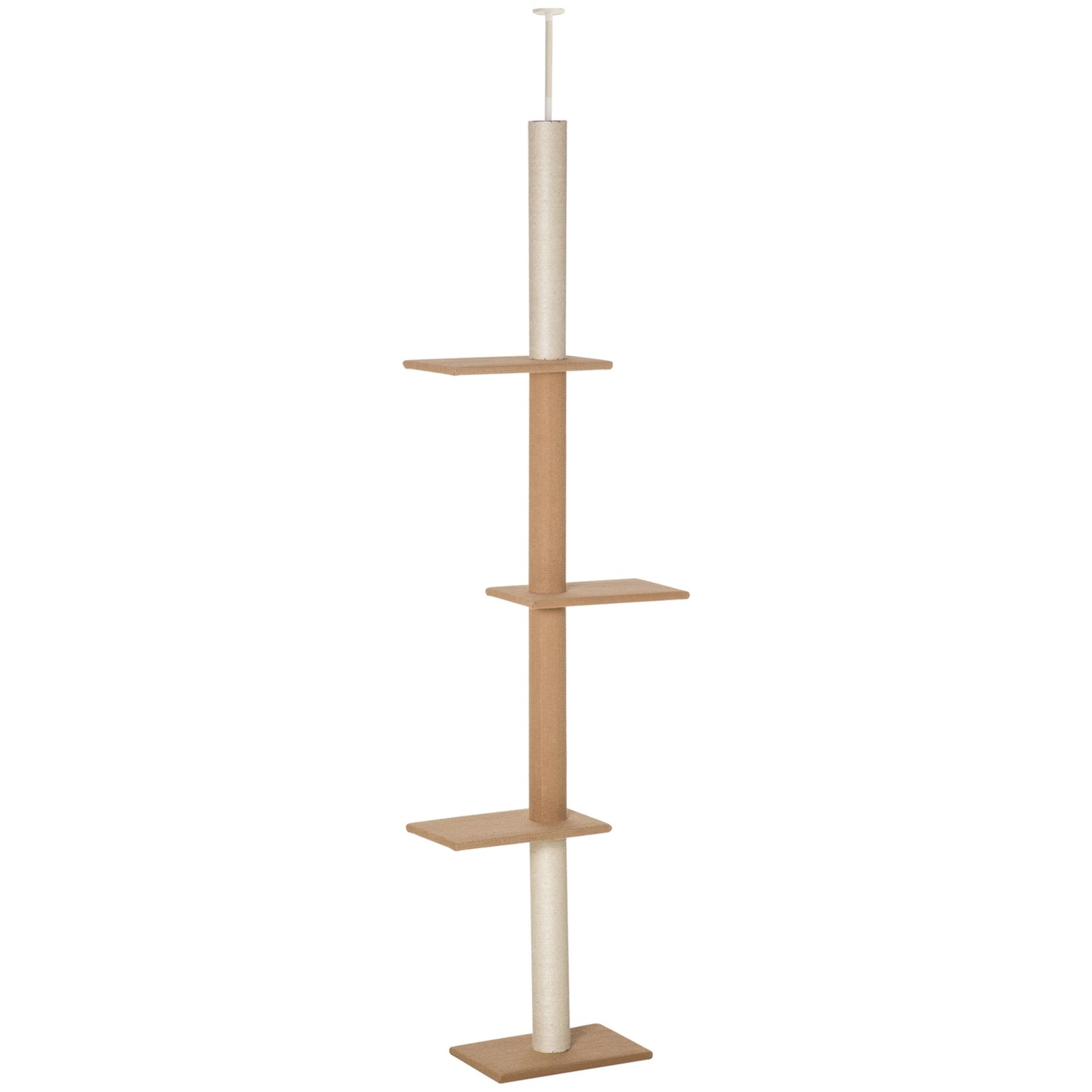 Cat climbing tree, height adjustable scratching post, khaki