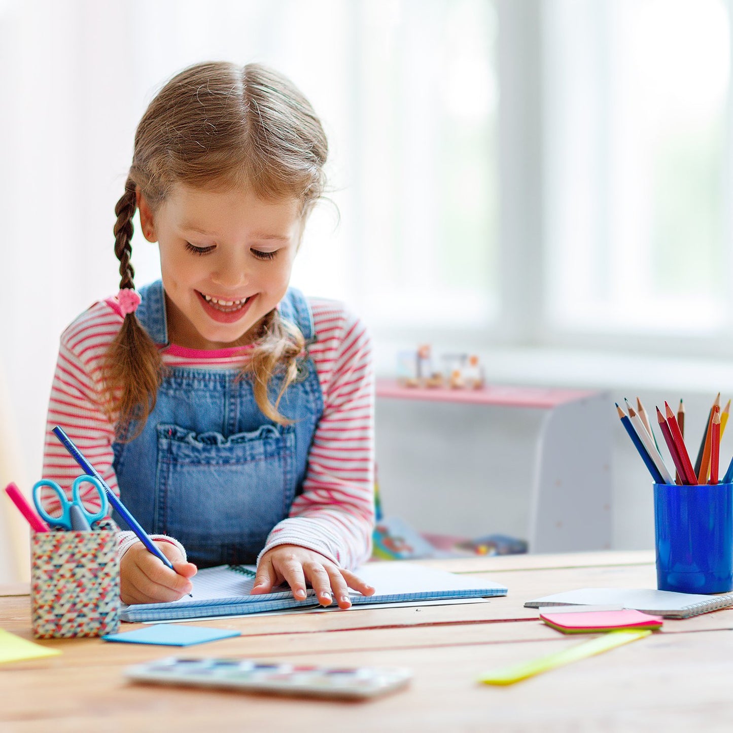 Height Adjustable Table & Bench for Kids