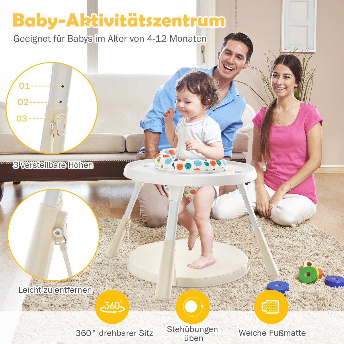 Height-adjustable 6-in-1 baby high chair beige high chair & dining chair & children's seating group