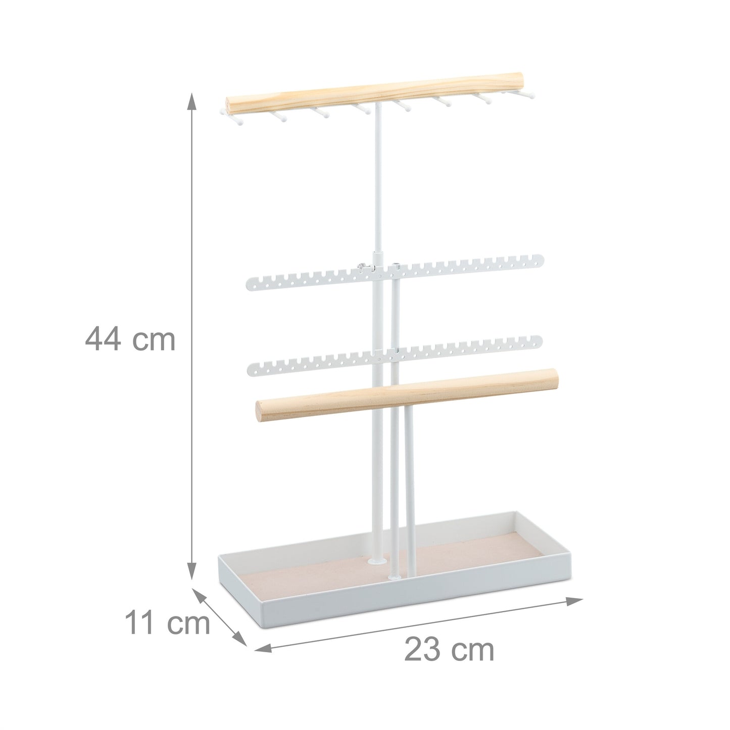 Height-adjustable T-shaped jewelry stand