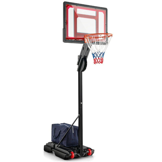 Height-adjustable basketball stand basketball hoop with stand & 2 wheels 105-260 cm black