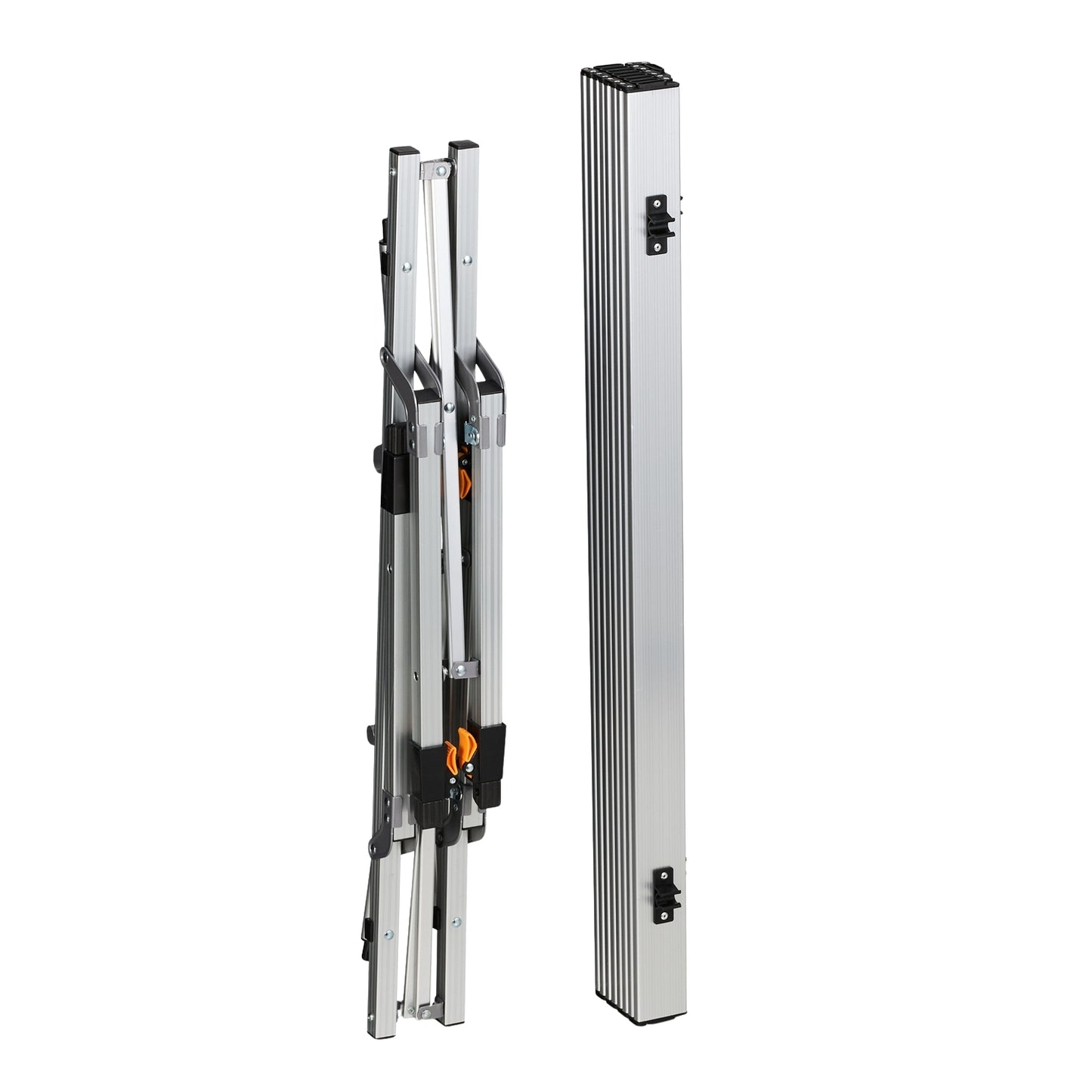 Height-adjustable folding aluminum table