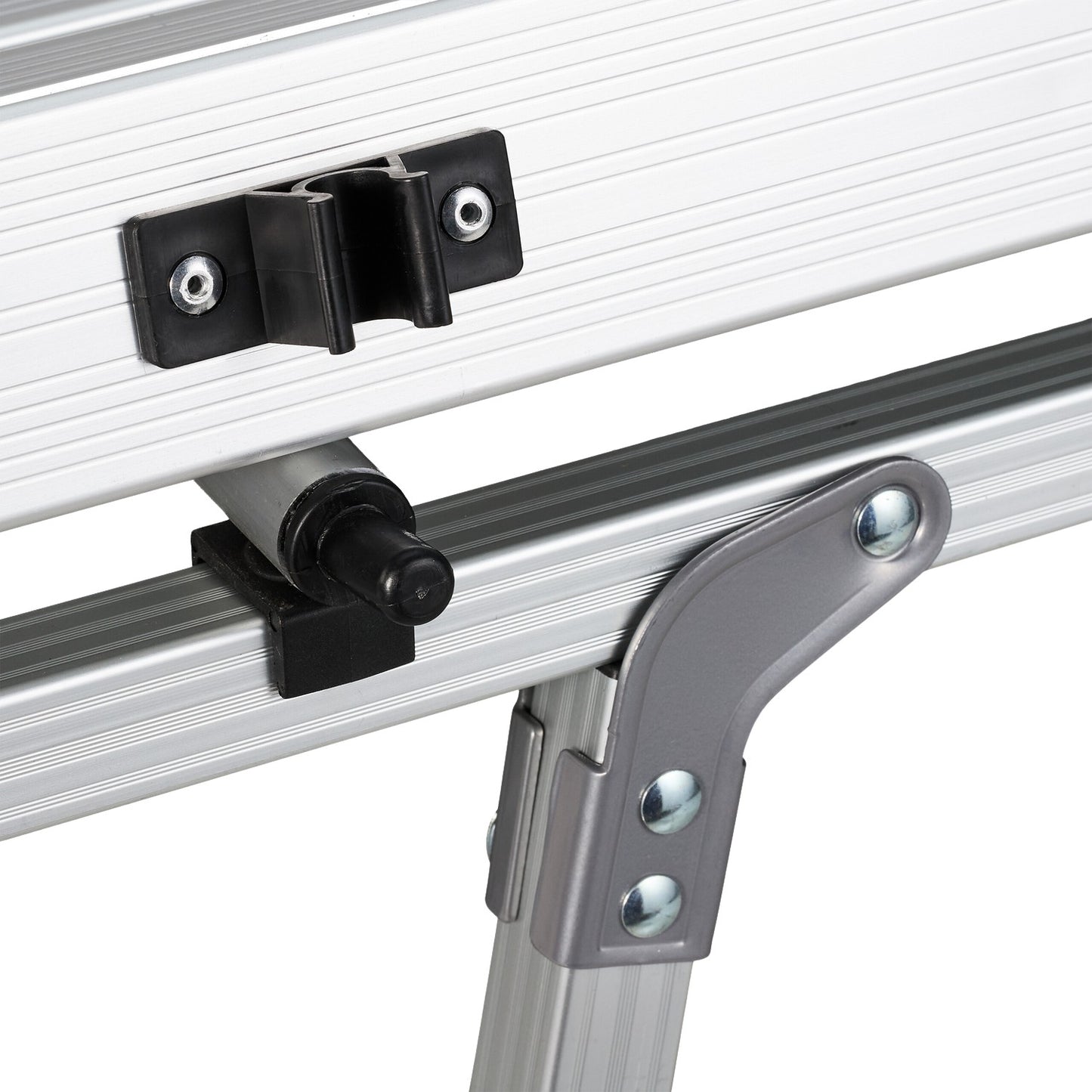 Height-adjustable folding aluminum table