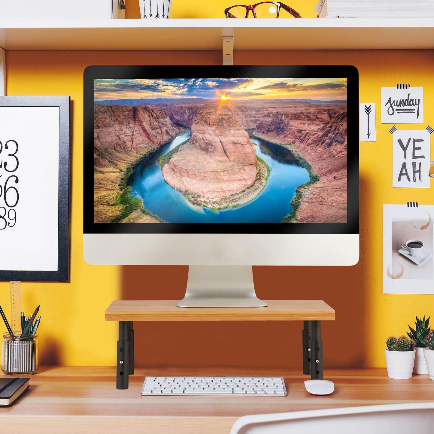 Height adjustable monitor stand