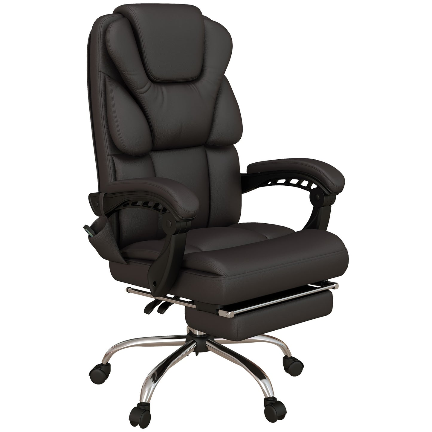 Ergonomic brown office chair with massage, 120 kg capacity