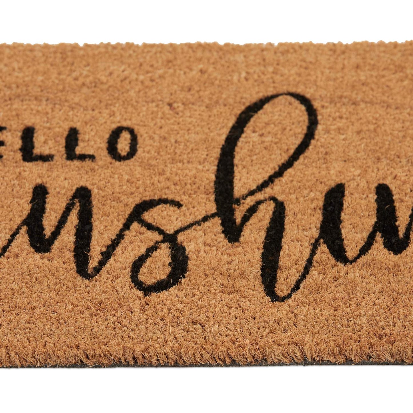 Hello Sunshine door mat in coconut