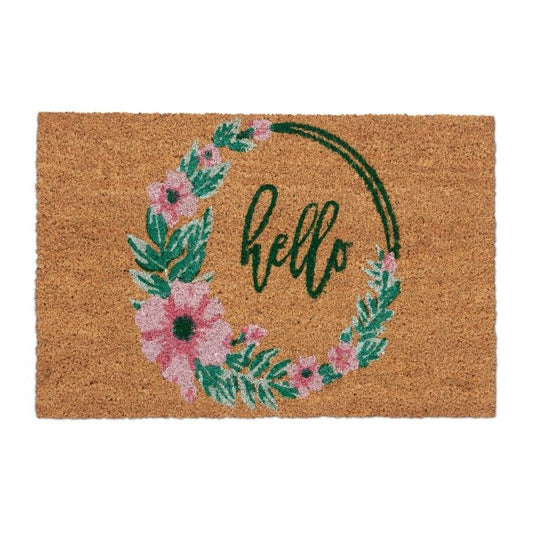 Hello coconut door mat
