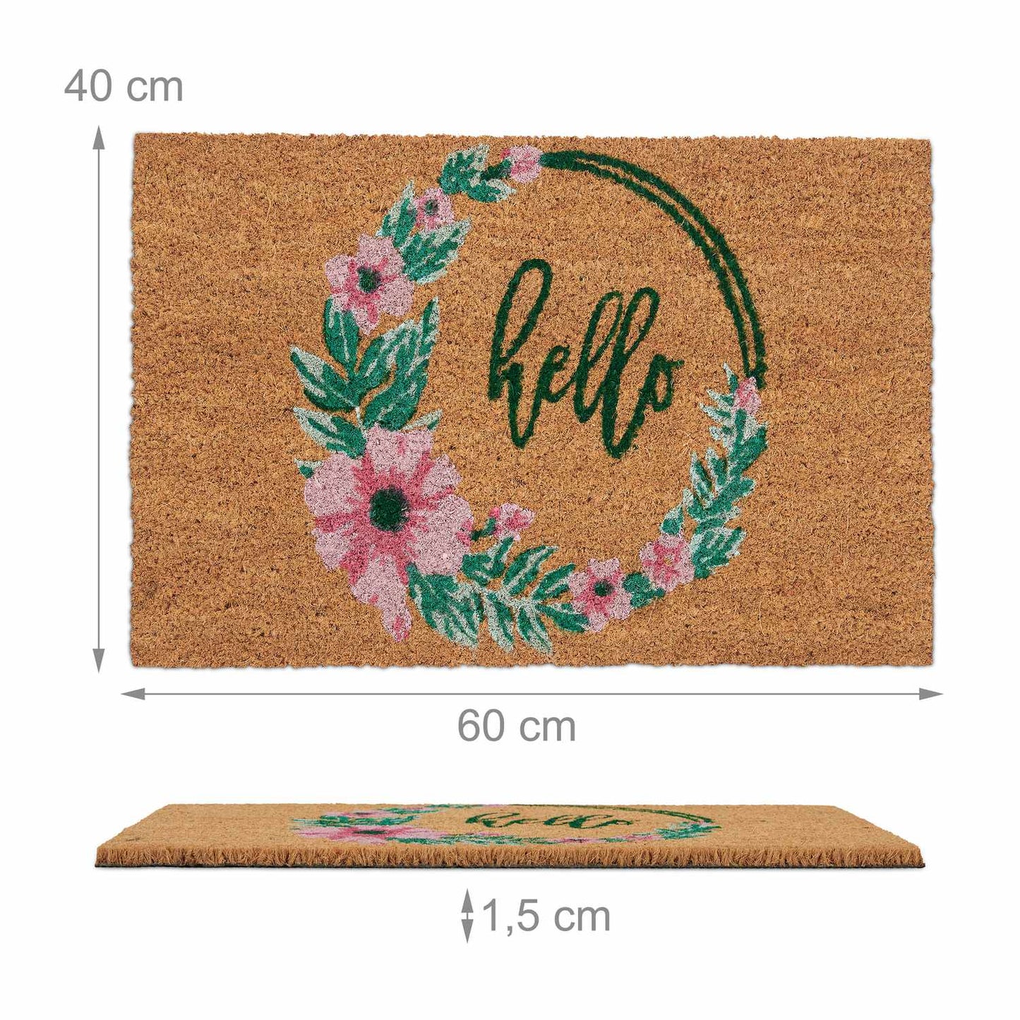 Hello coconut door mat