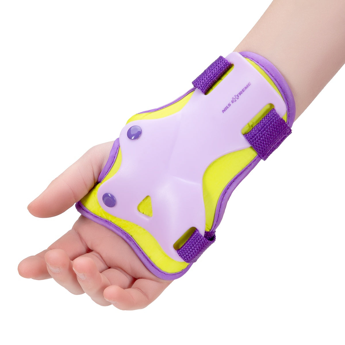 Helmet and Pads Set, Size M, Purple-Lime