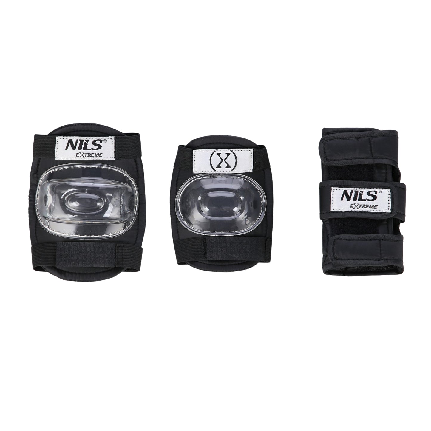 Helmet with Protectors Set, Black, Size M