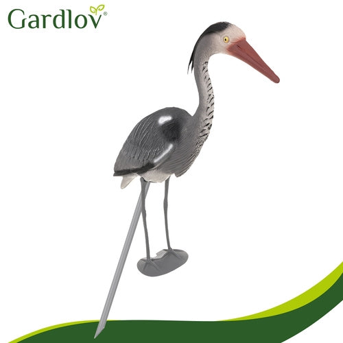Heron Garden Figurine, 66 cm Gray PE, Stake-Mounted