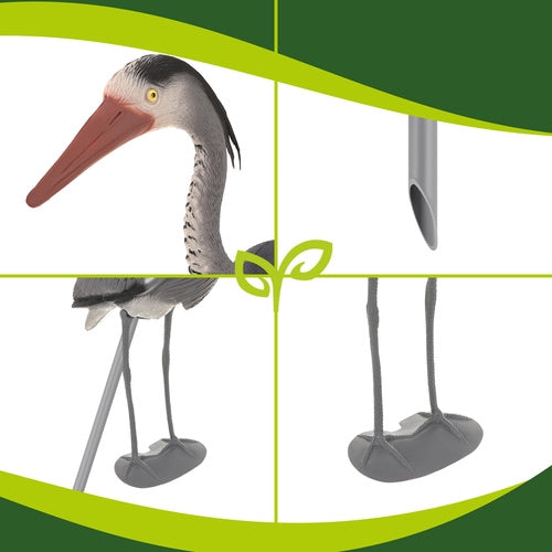 Heron Garden Figurine, 66 cm Gray PE, Stake-Mounted