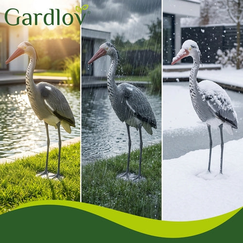 Heron Garden Figurine, 66 cm Gray PE, Stake-Mounted