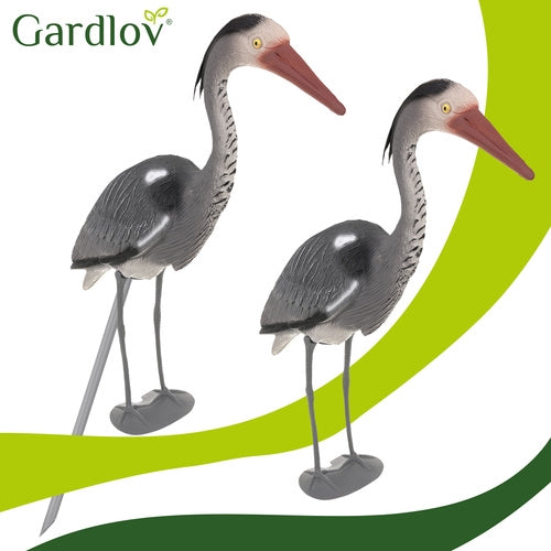 Heron Garden Figurine, 66 cm Gray PE, Stake-Mounted