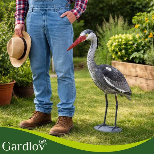 Heron Garden Figurine, 66 cm Gray PE, Stake-Mounted