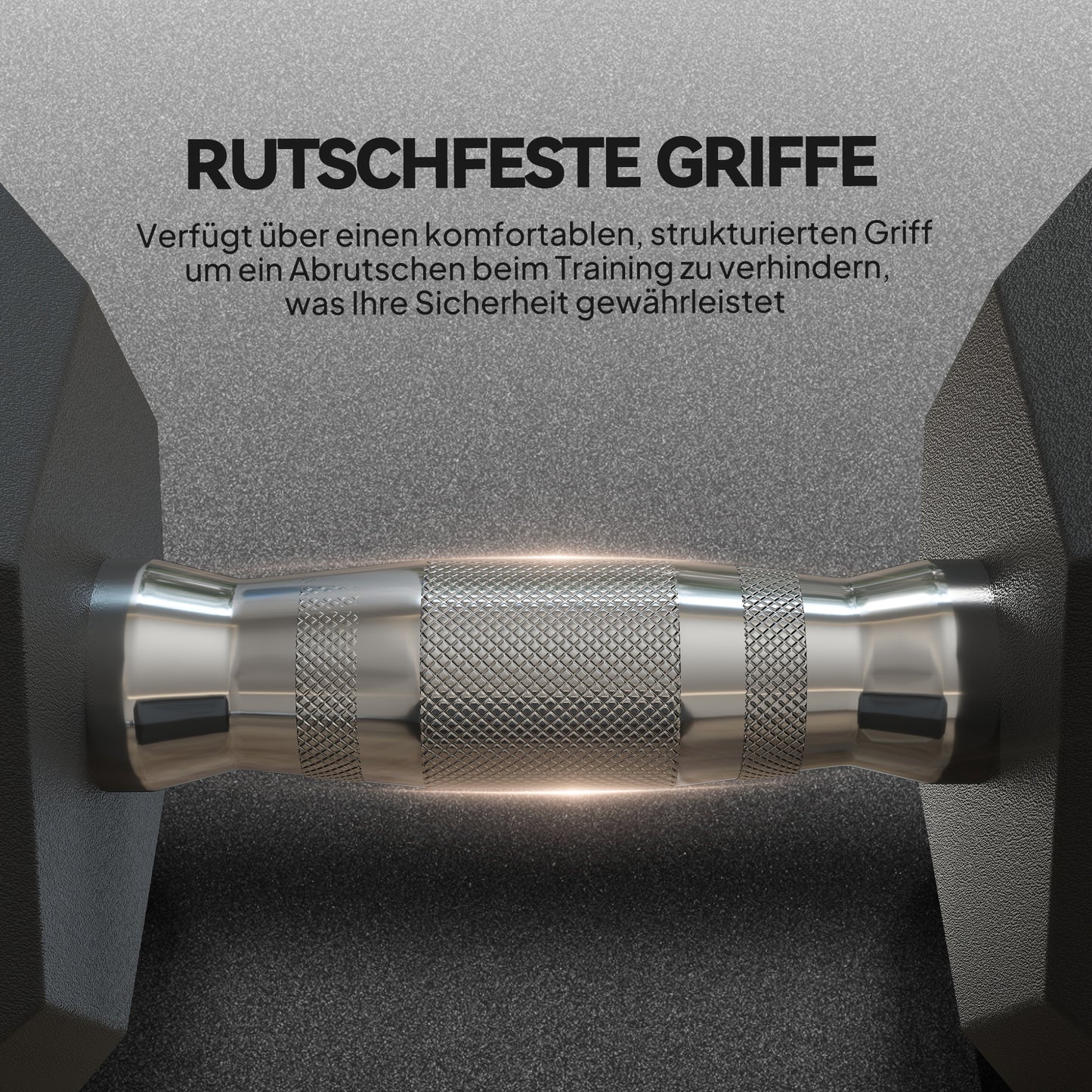Hex Dumbbells, Knurled Grip, Cast Iron, 2 x 15kg