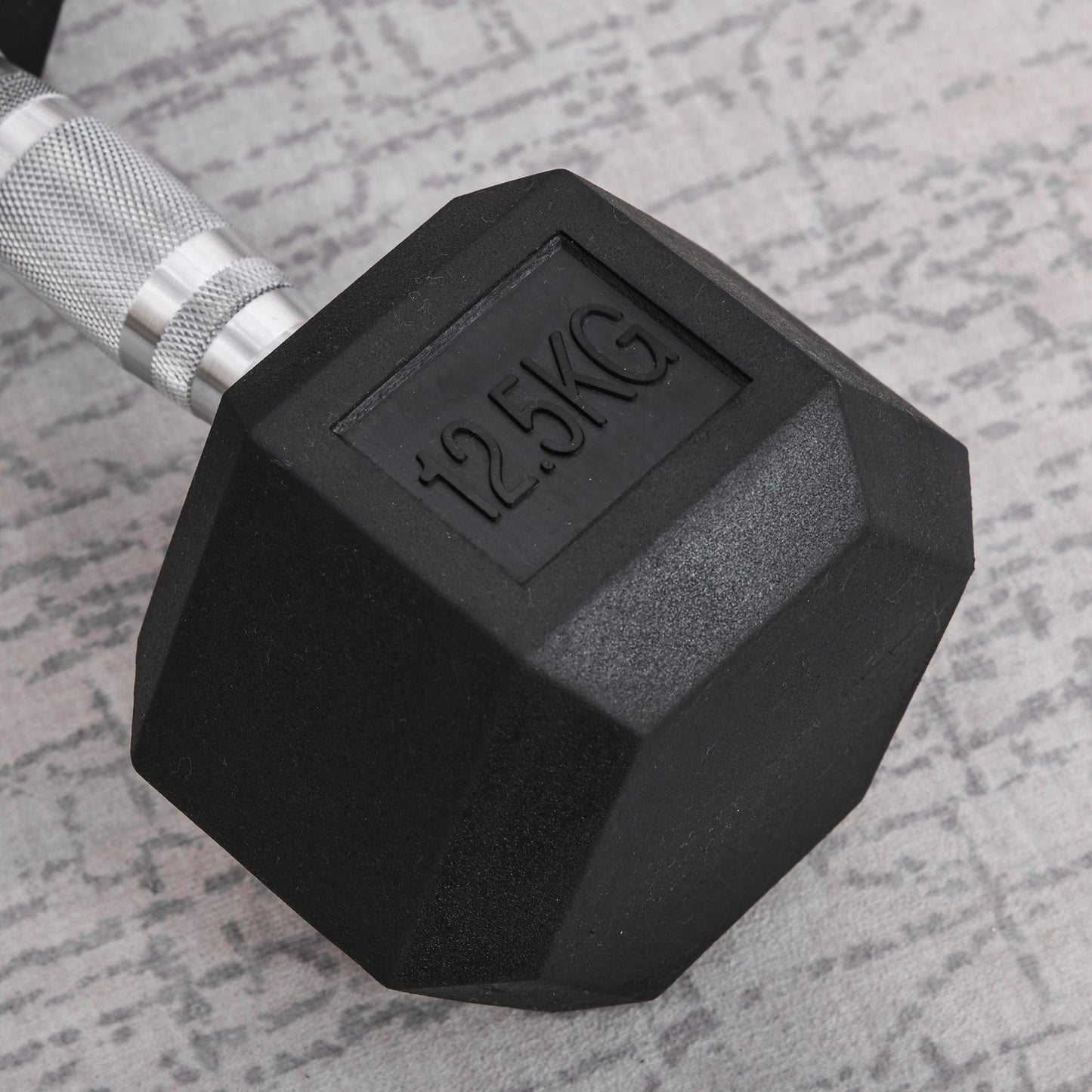 Hexagon dumbbell with knurled handle - 12.5 kg cast iron