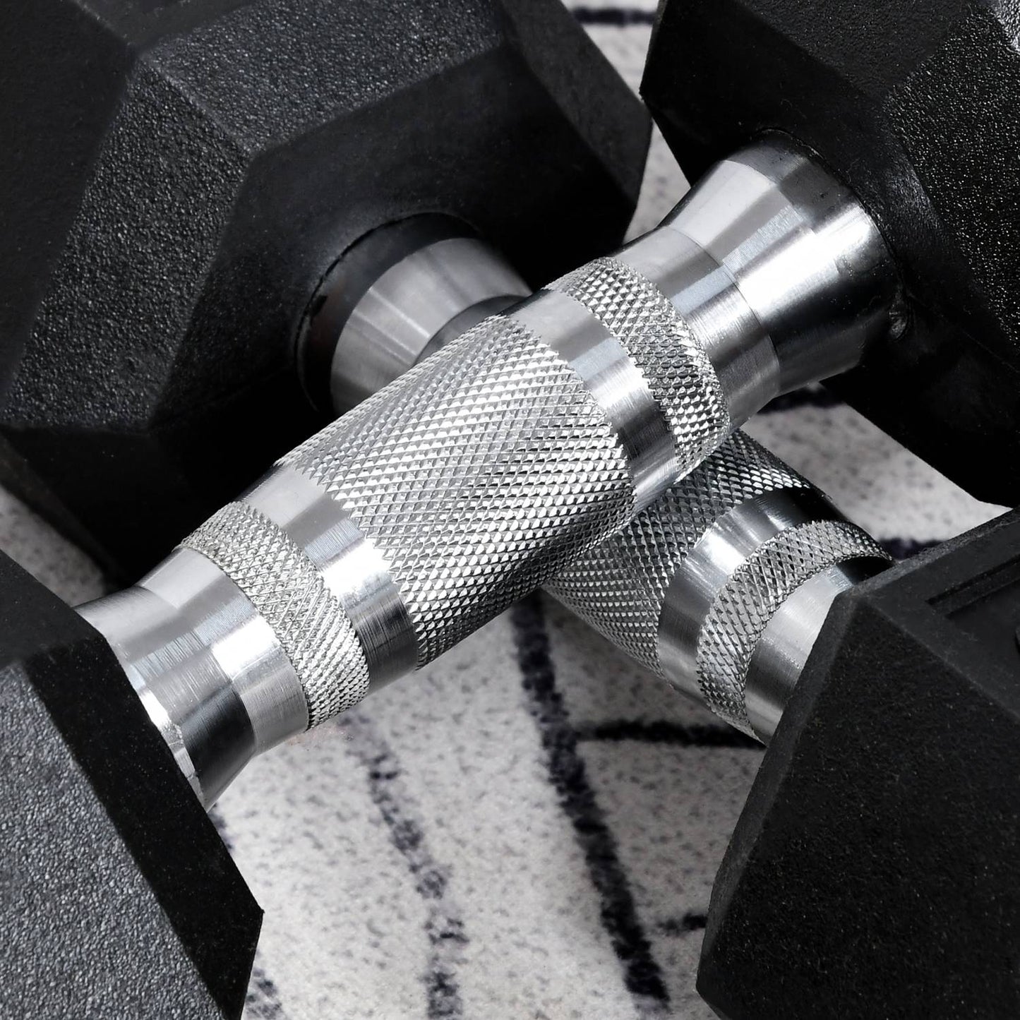 Hexagon Dumbbells Set, 2x6 Kg, rubber coated cast iron