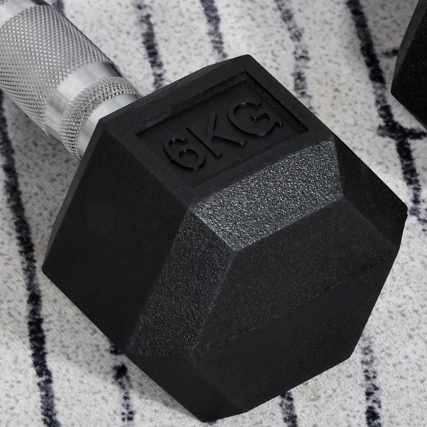 Hexagon Dumbbells Set, 2x6 Kg, rubber coated cast iron