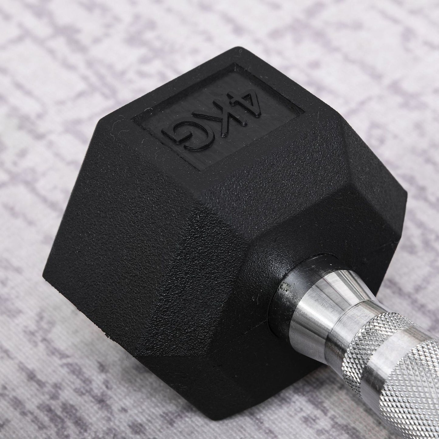 Hexagon Dumbbells Set, 2x4 kg, cast iron, knurled handles