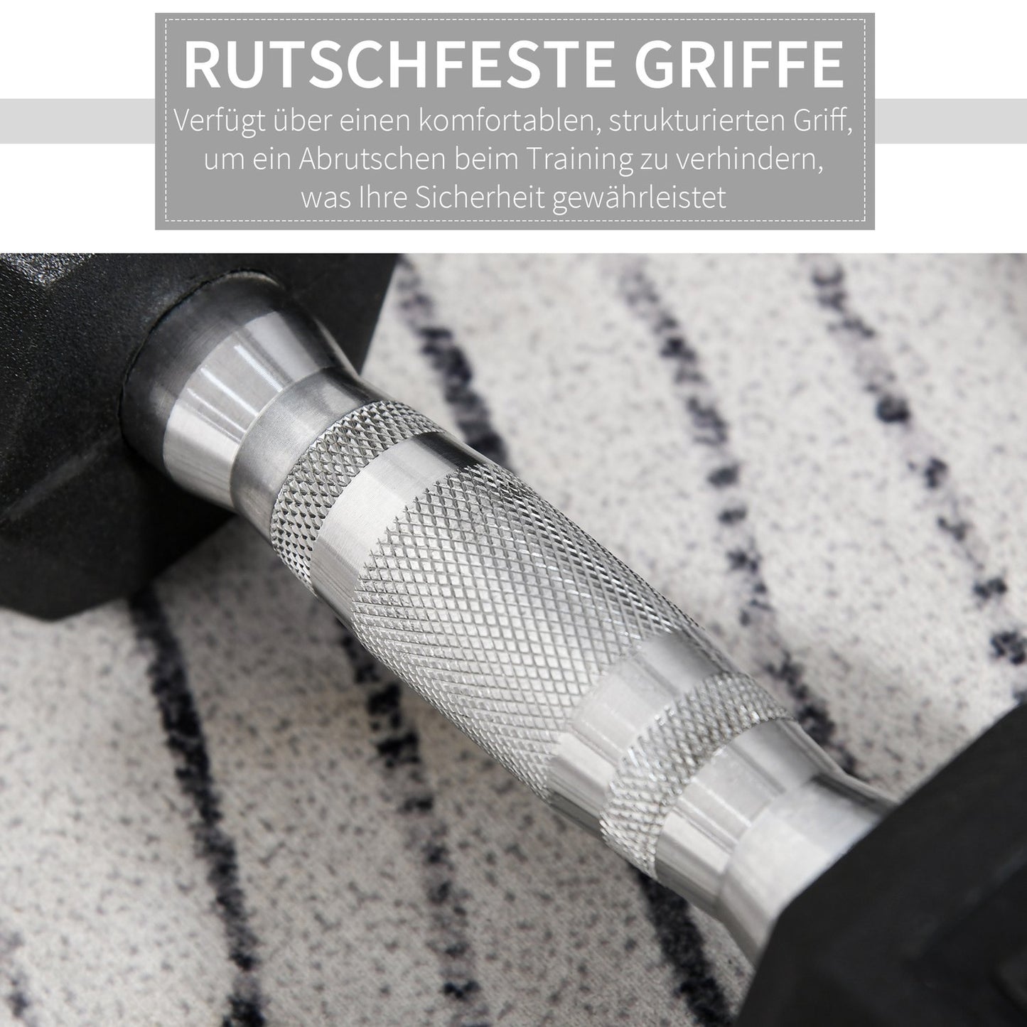 8 kg Hexagon Dumbbells Set, cast iron, knurled grips