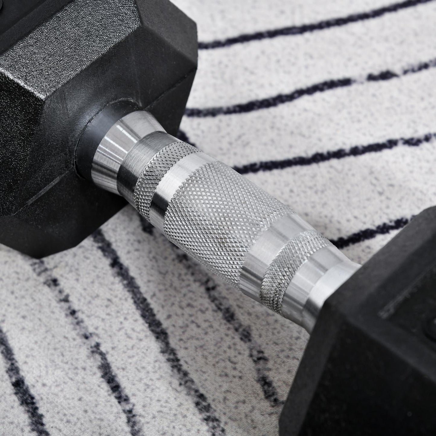 Hexagon Dumbbell set, 2x10kg black rubber coated iron
