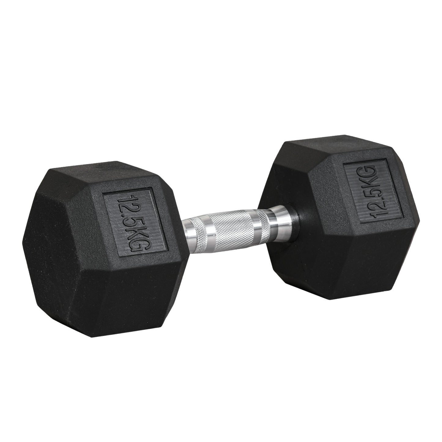 Hexagon dumbbell with knurled handle - 12.5 kg cast iron