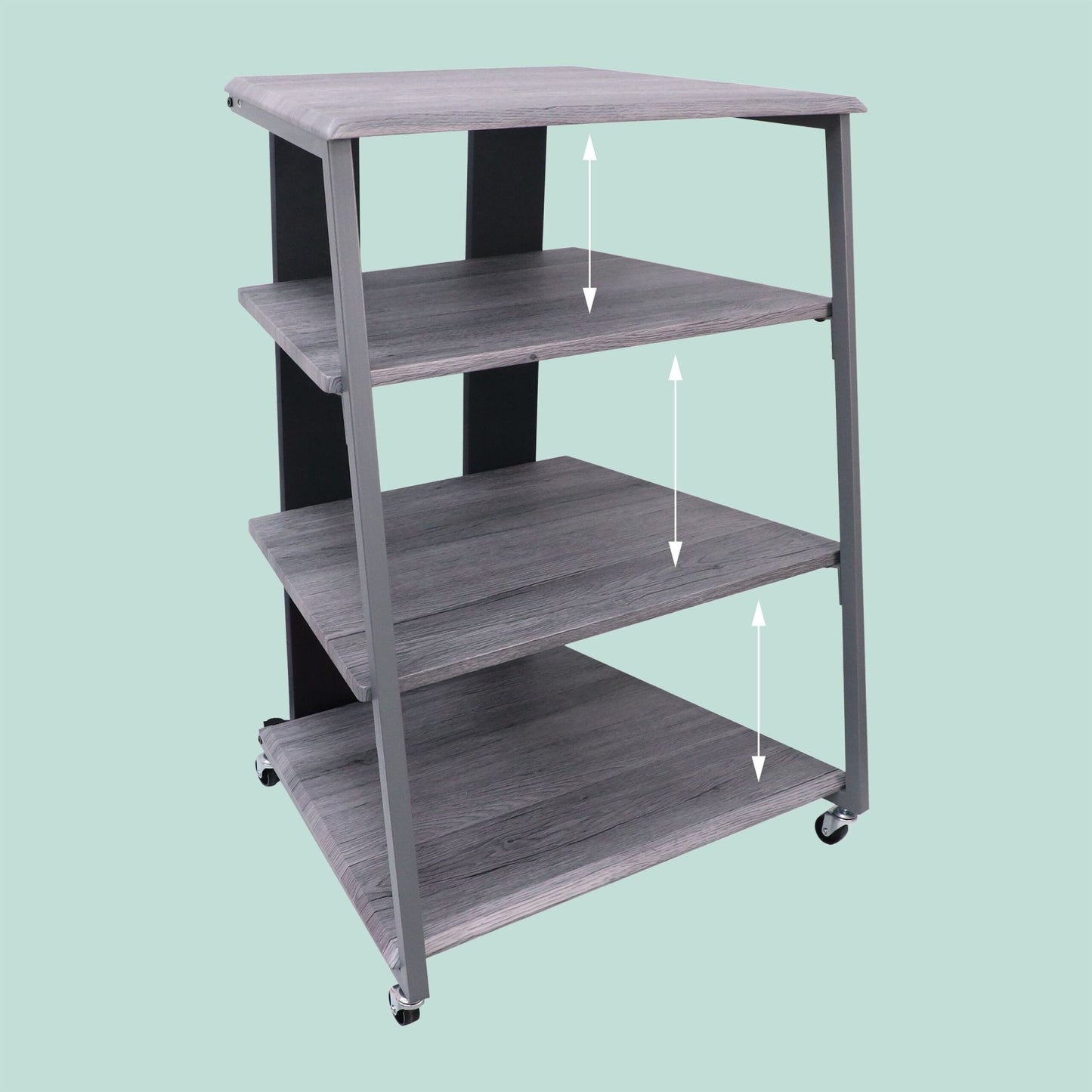 Hi-Fi Rack with 4 Adjustable Shelves and Cable Organizer