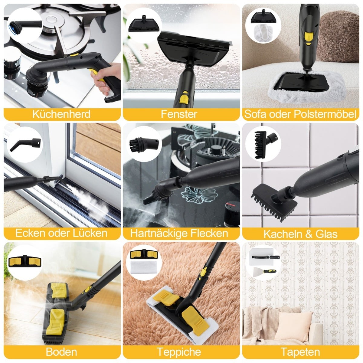 High-Pressure Steam Cleaner, 2000W, 1.8L Tank, 160C