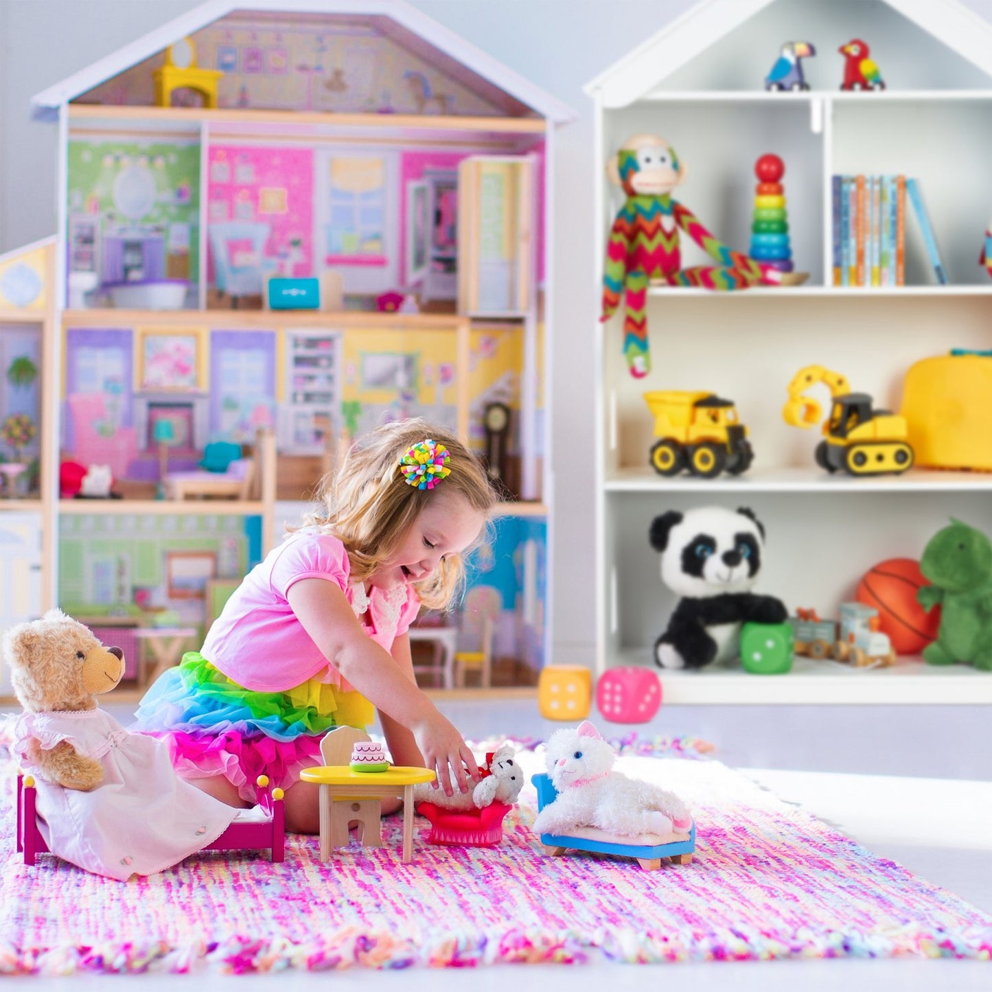 High children's shelf in the shape of a house