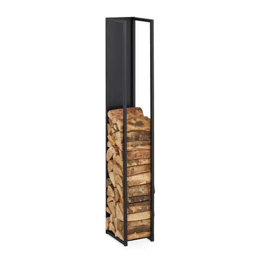 High wood shelf with back panel