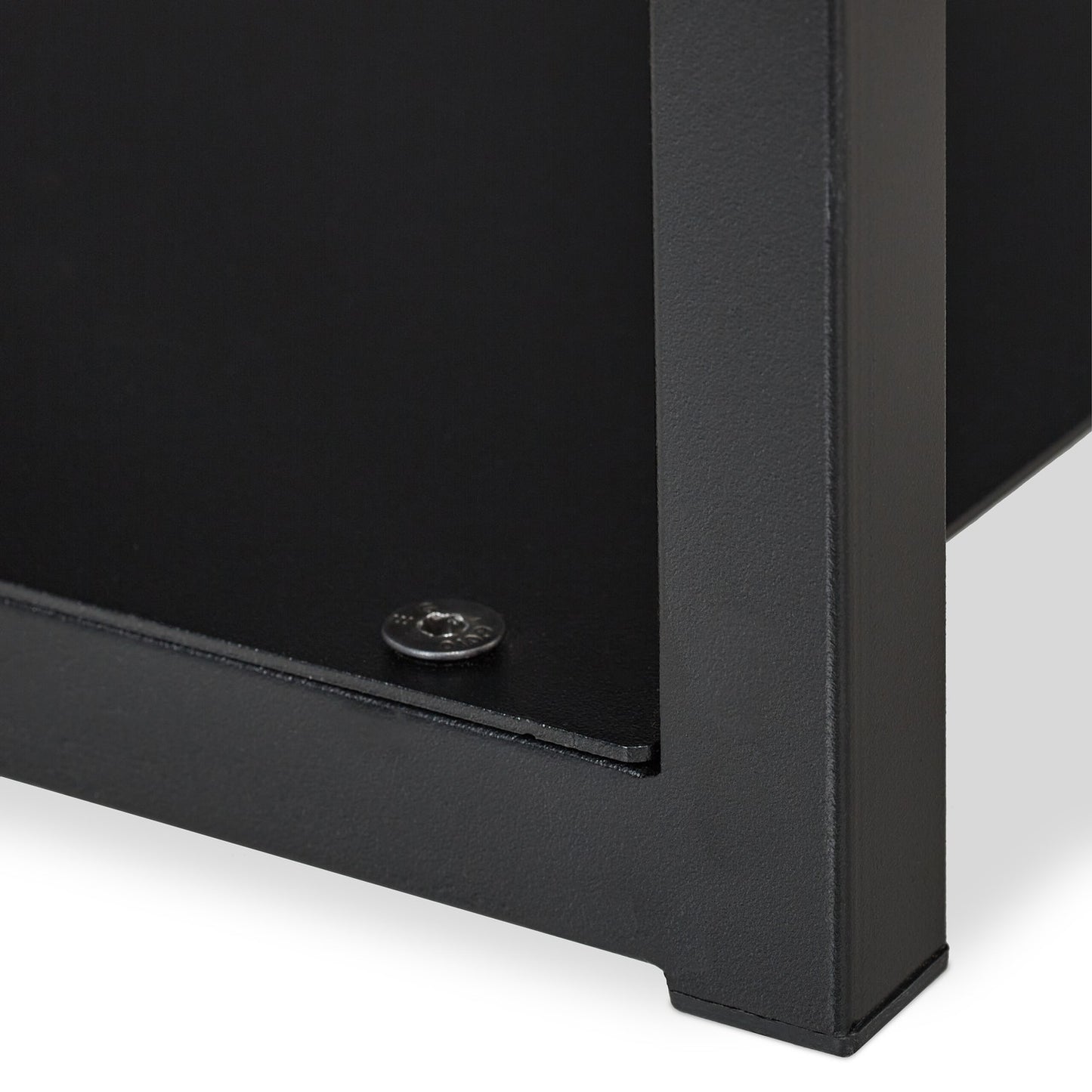 High wood shelf with back panel