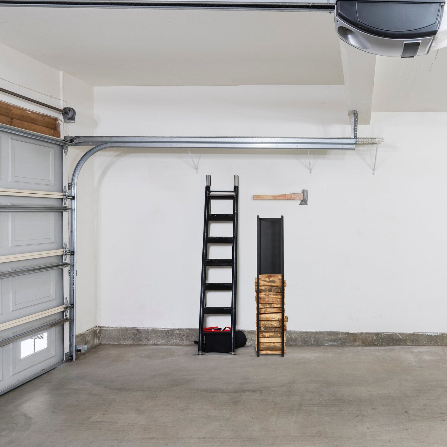 High wood shelf with back panel