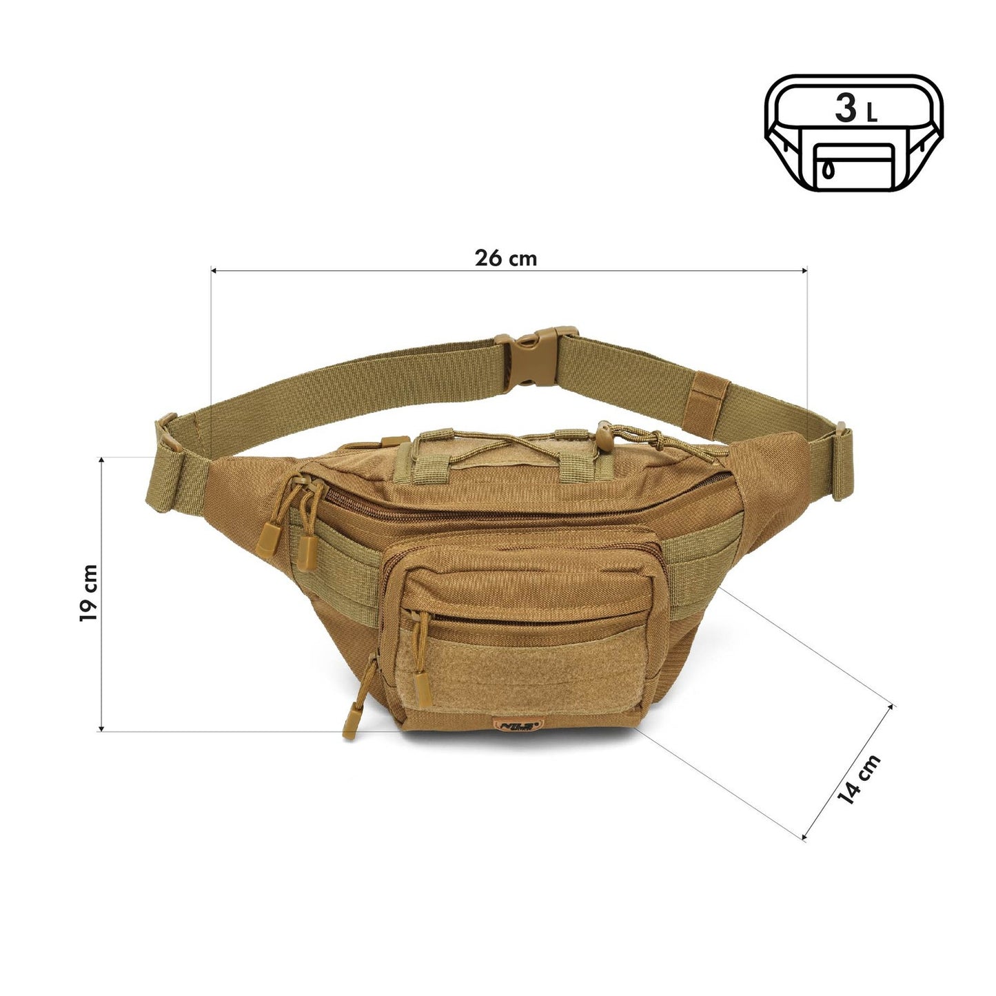 Hip Bag, Sand Color, Adjustable Strap