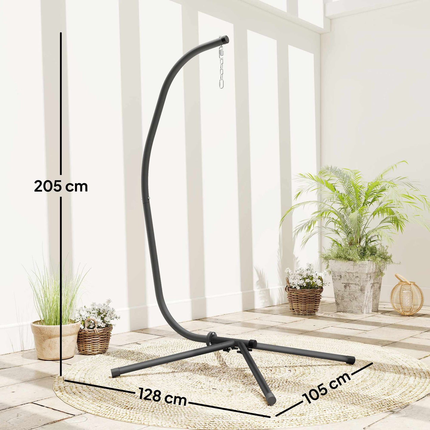 Hängesessel Gestell, Verstellbar, Stahl, 150 kg Kapazität