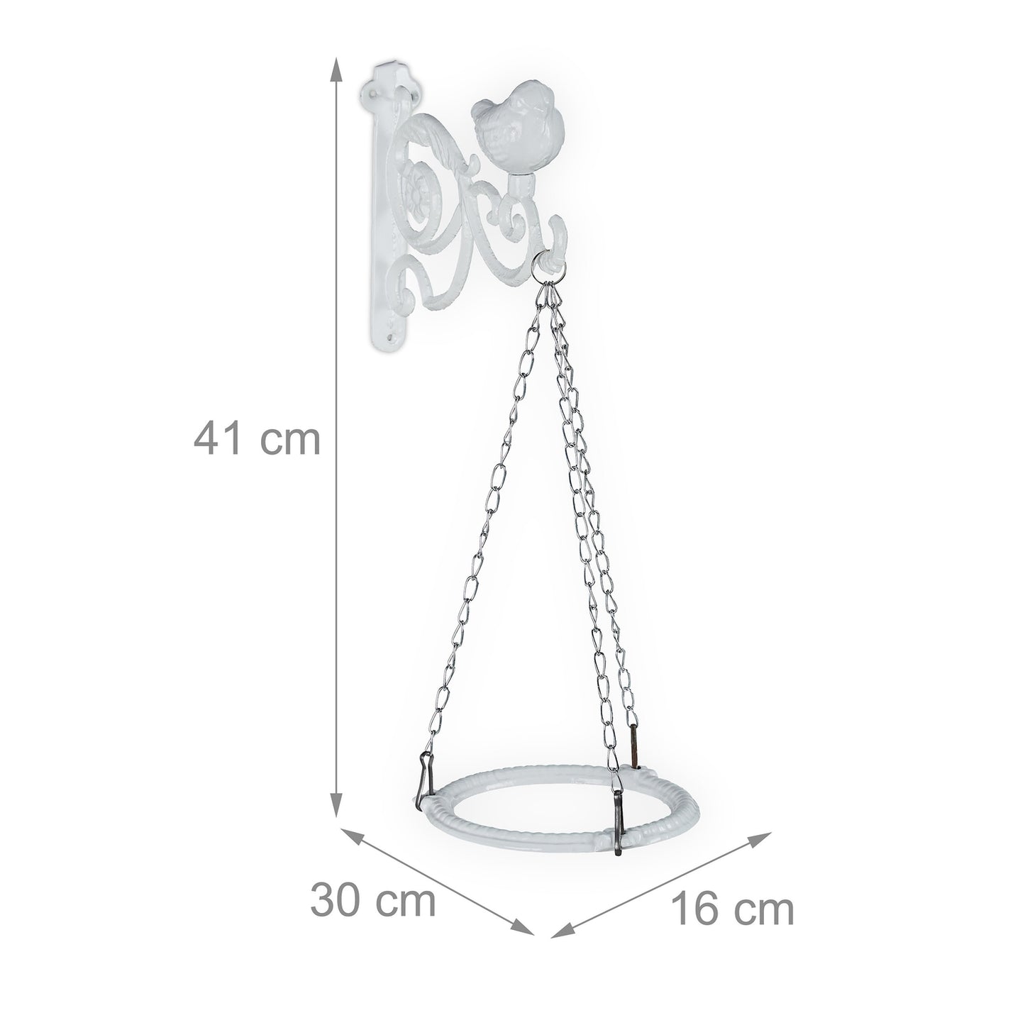 Holder for hanging flower basket on the wall