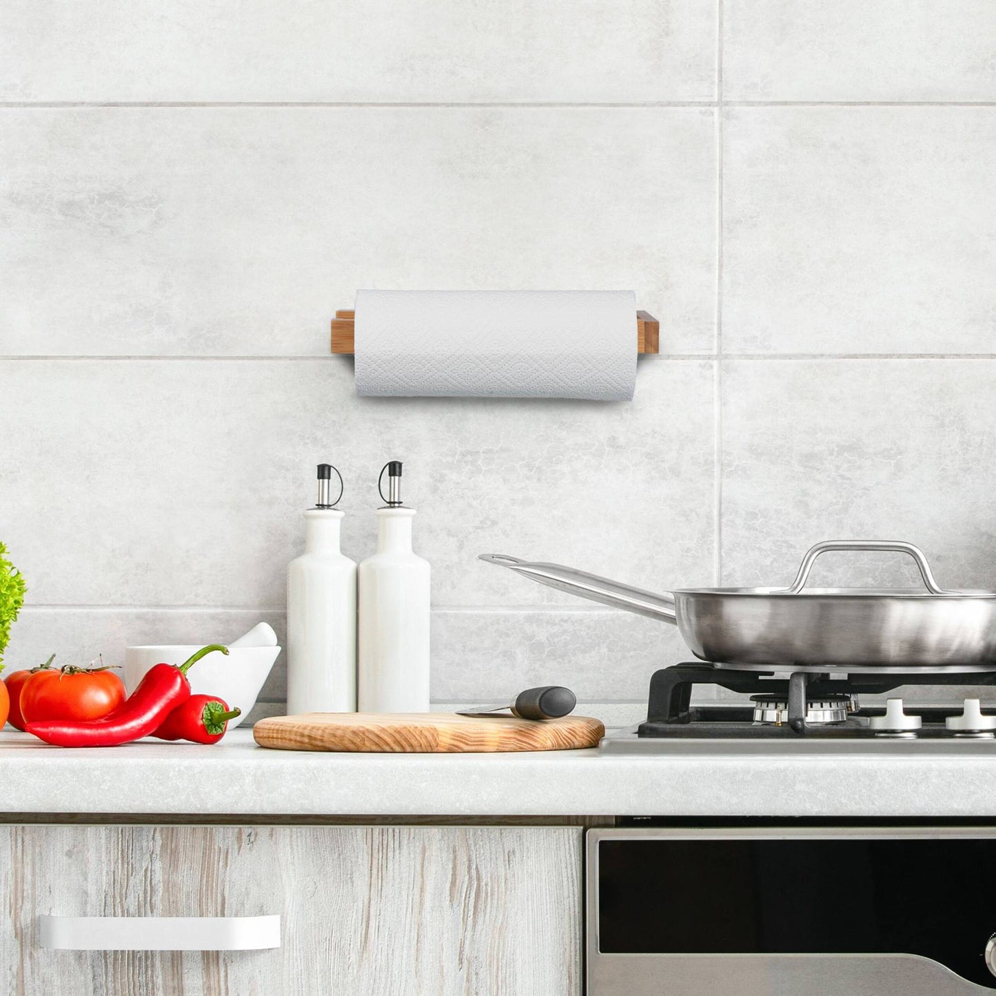 Holder for kitchen roll wall