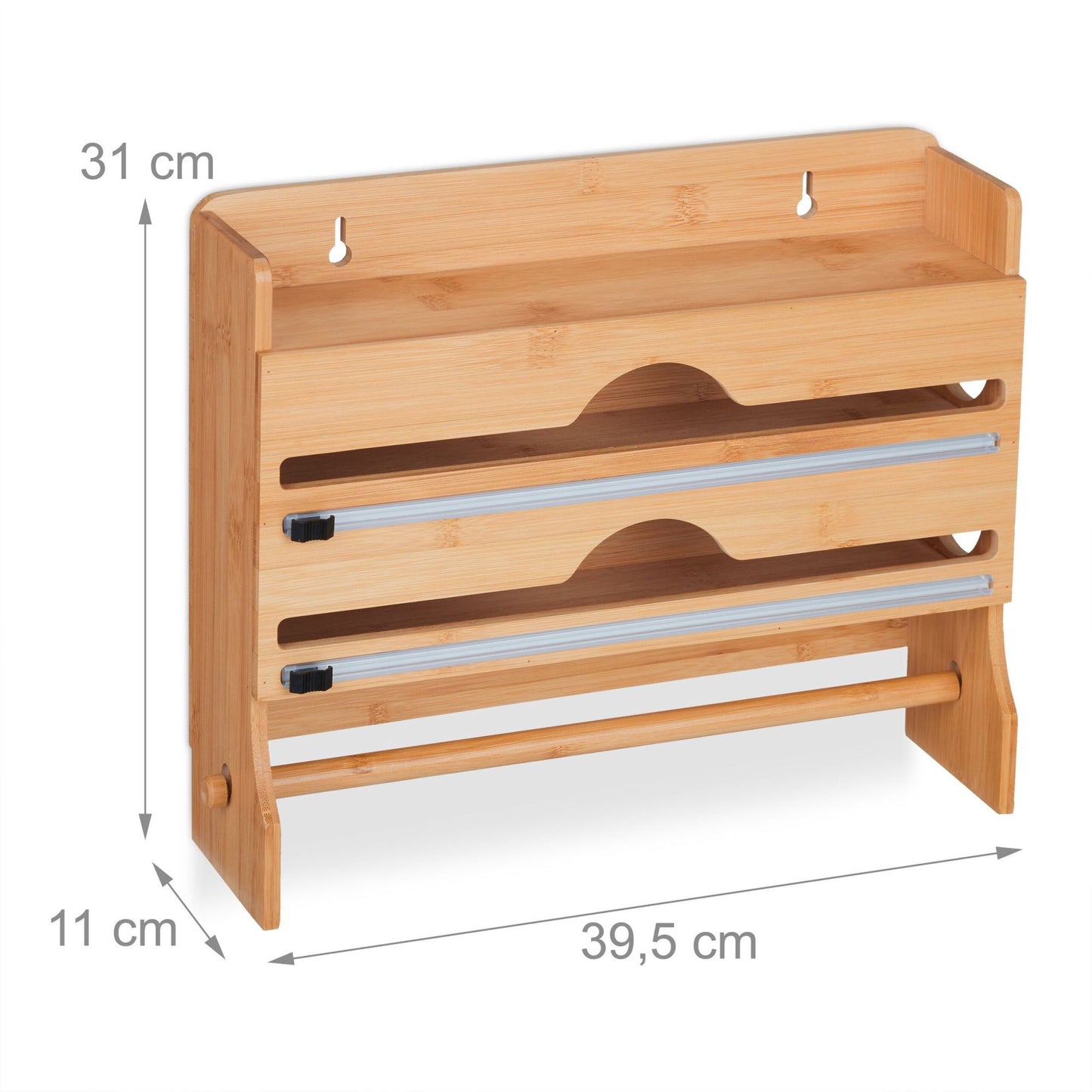 Holder for wall rolls made of bamboo