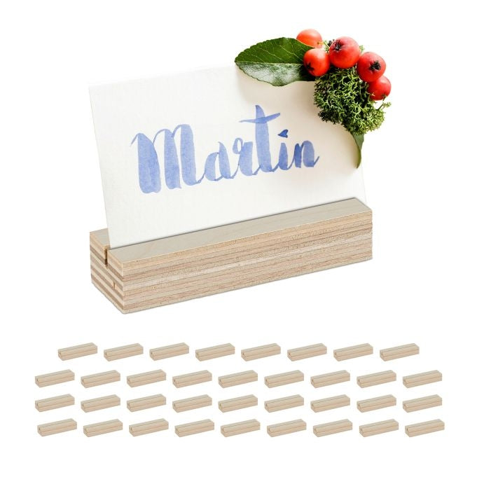Holders for placement cards in wood - 36 pcs