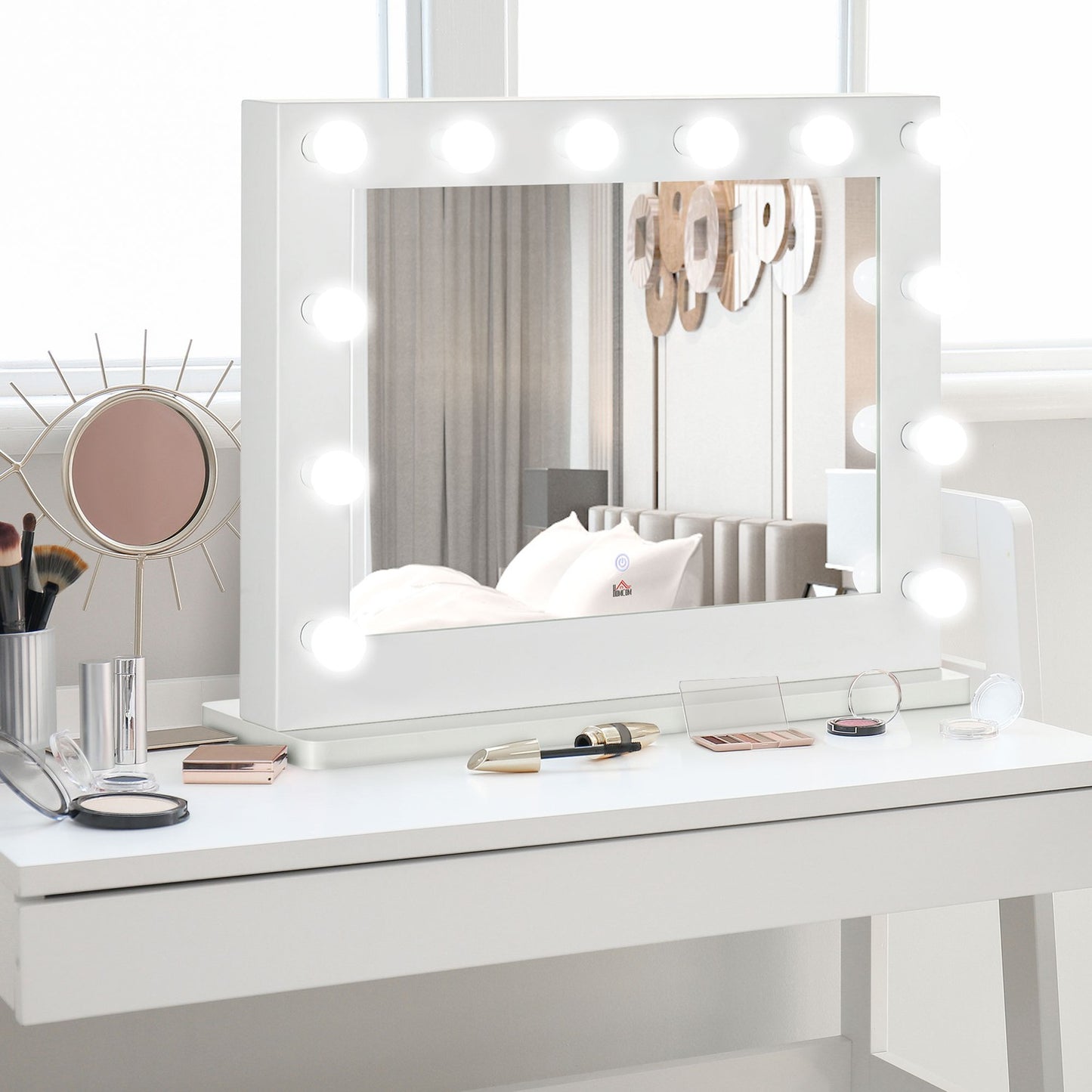 Hollywood Mirror, Dimmable LED lights, Touch Switch, 80x60 cm