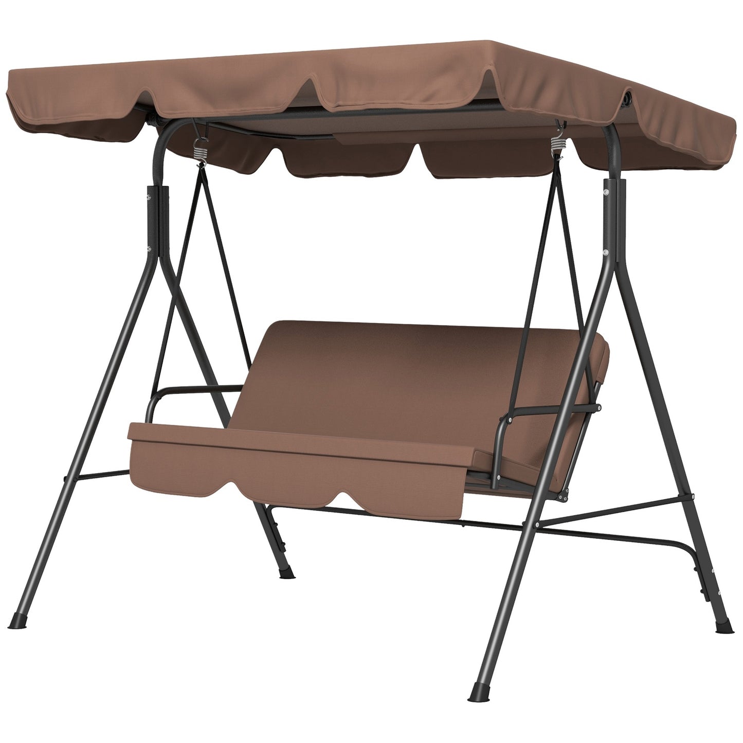 3-seat swing with adjustable roof, water resistant