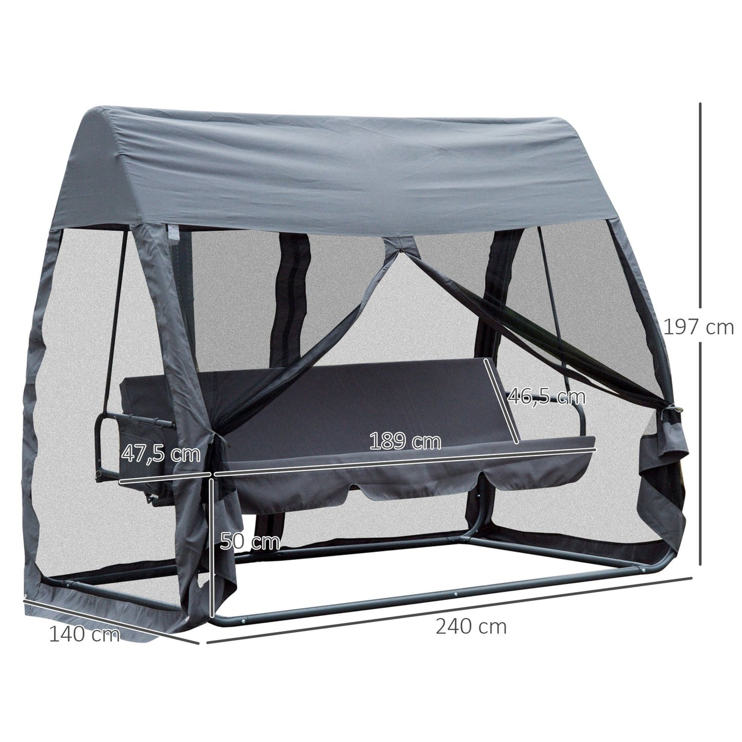 3-seat Hollywood swivel bench with gray side walls