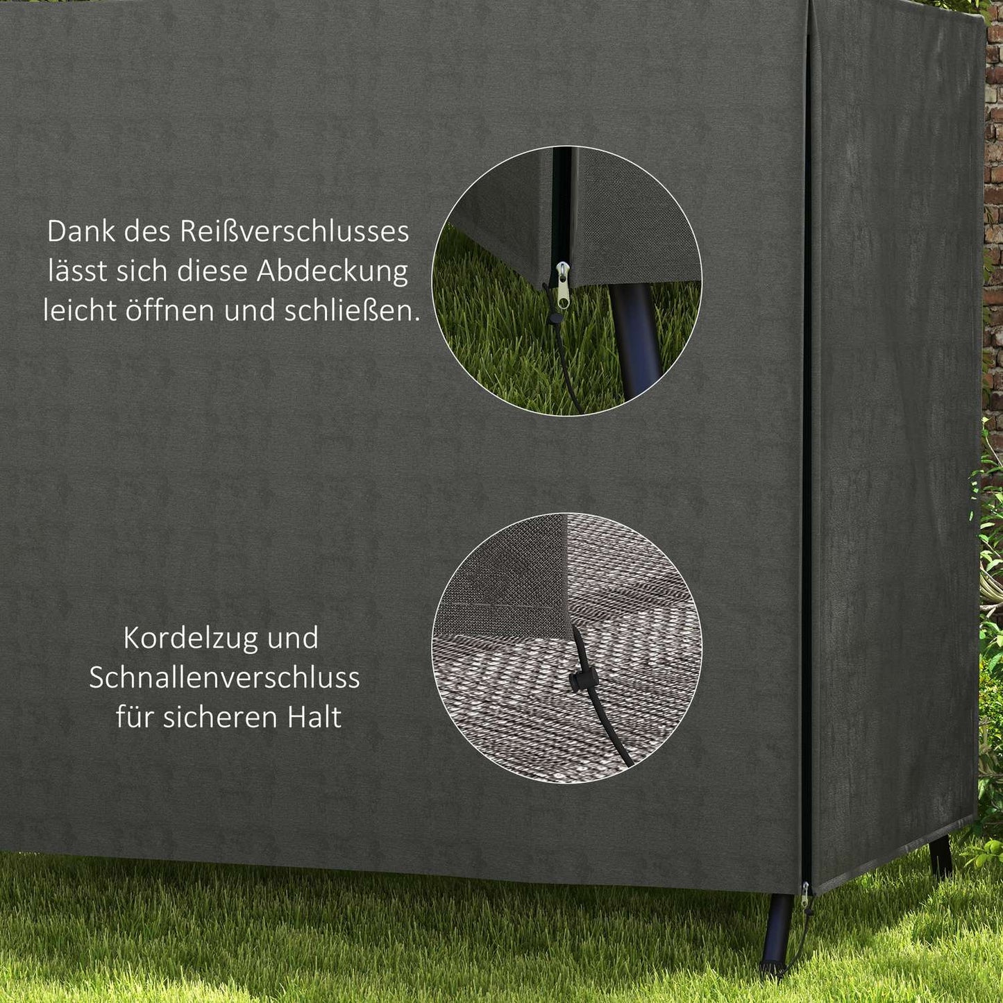 3-seat garden swing cover, winterproof UV-resistant 420D fabric